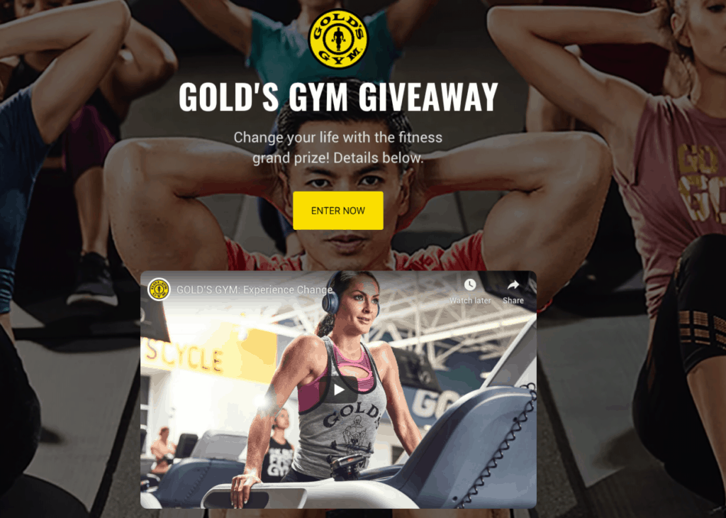 Exercise gear giveaways