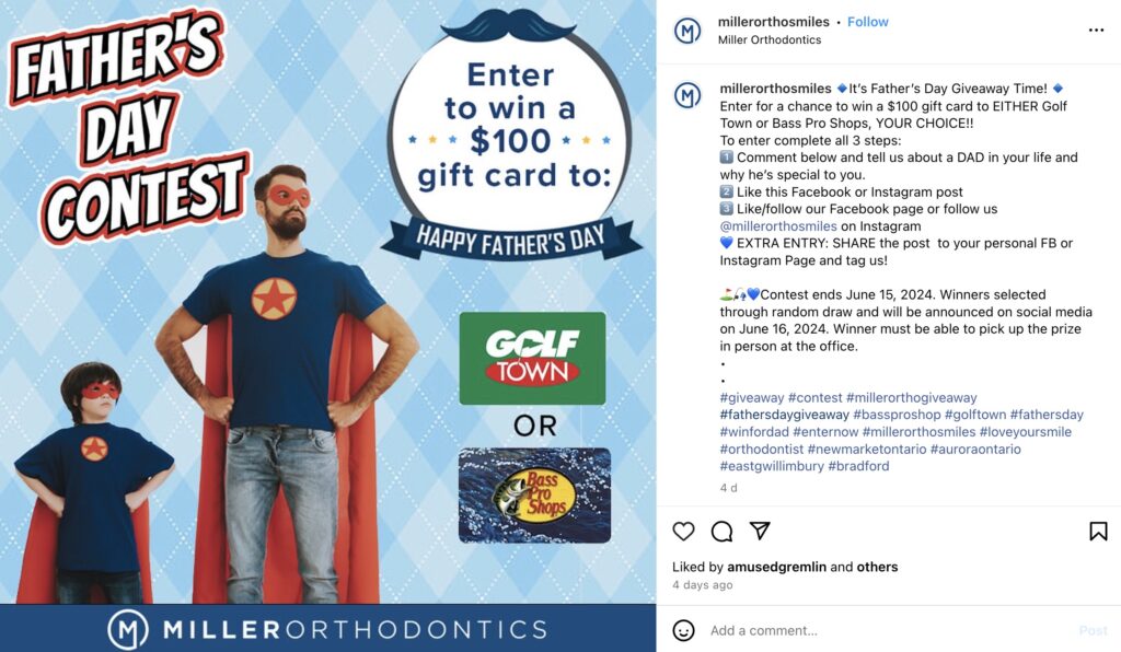 Miller Orthodontics Fathers Day Giveaway