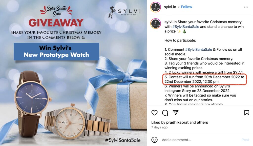 Sylvi Instagram Giveaway