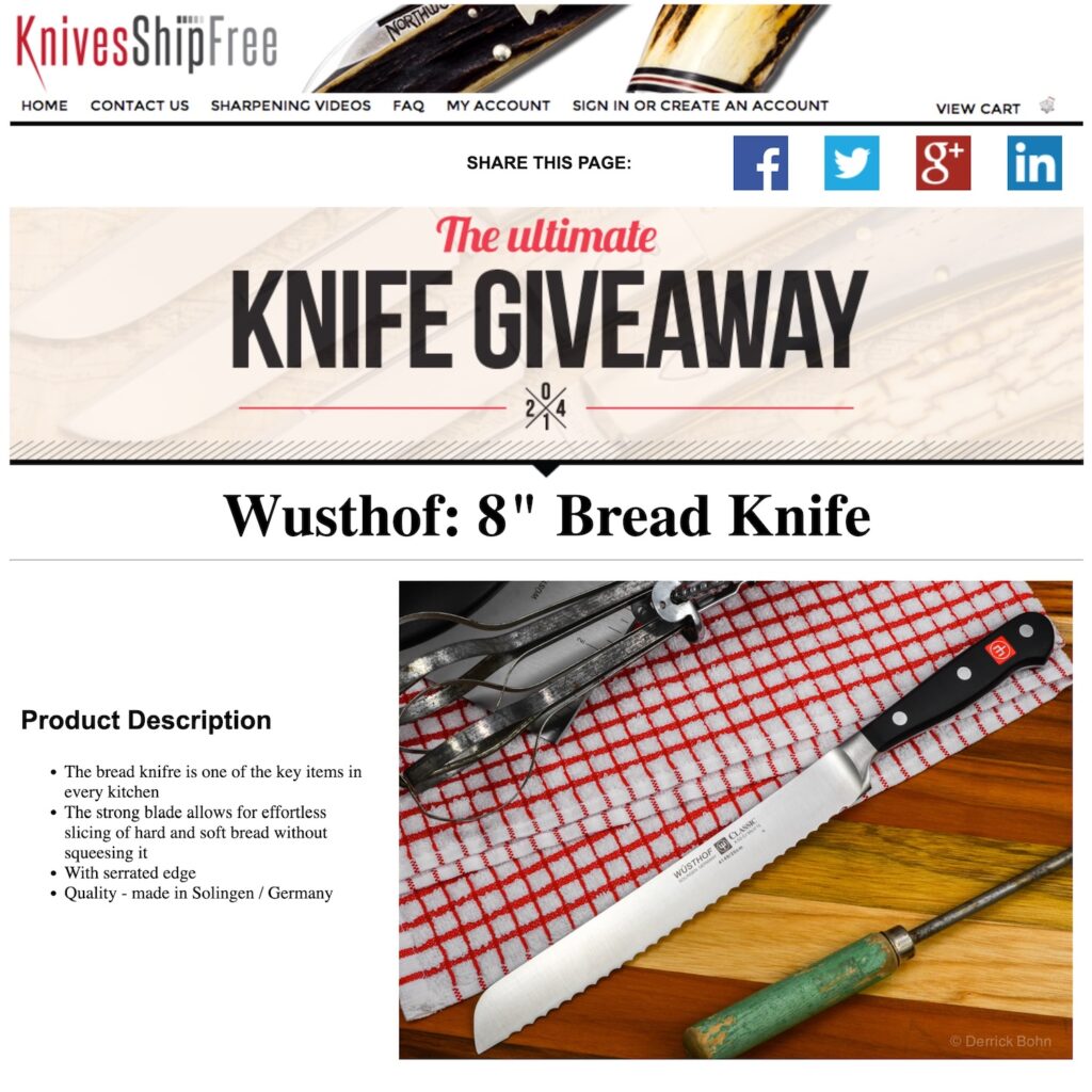 KnivesShipFree Giveaway