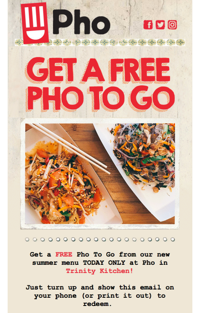 Free Pho voucher