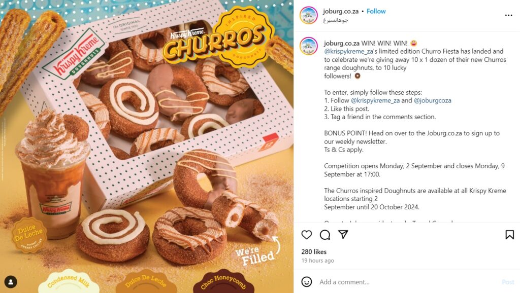 Joburg.co.za Krispy Kreme Giveaway Instagram