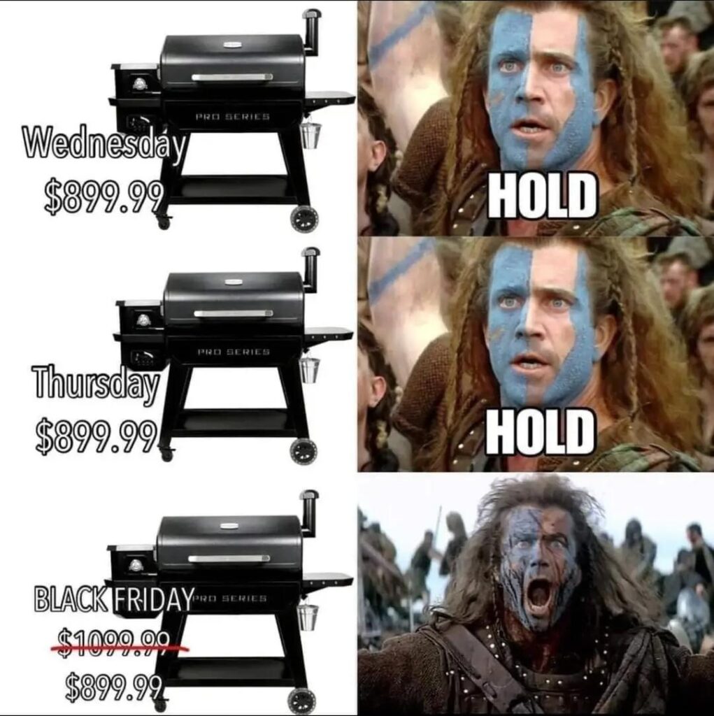 Black Friday Braveheart Meme