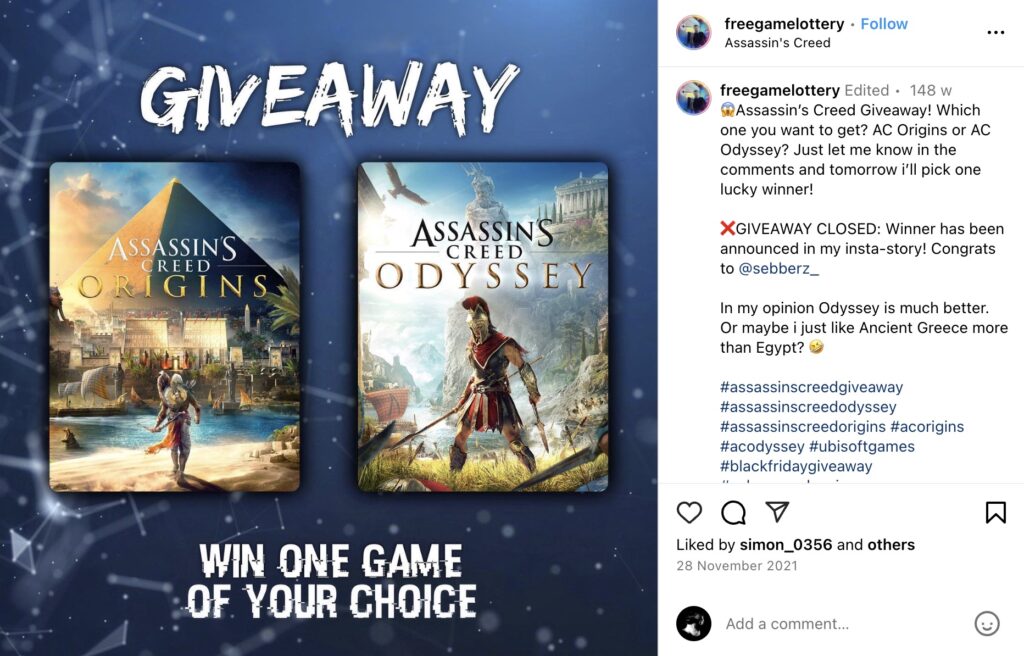 Free Game Lottery BFCM Giveaway